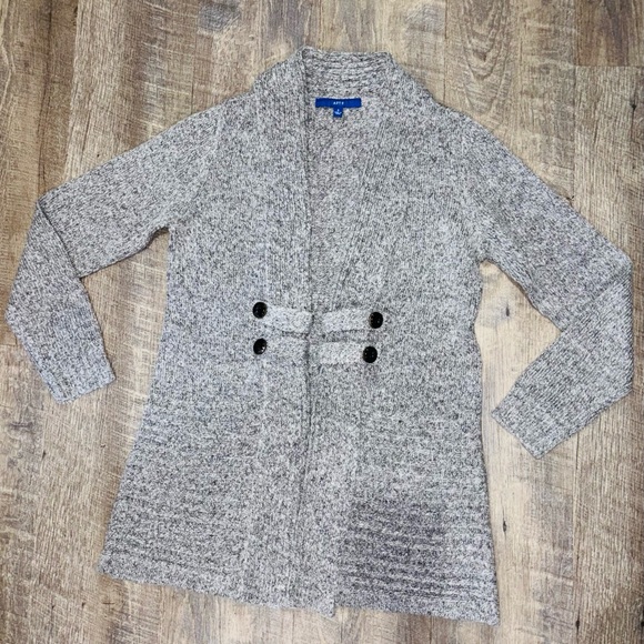 APT 9 Cardigan Womens Small Gray Wool Blend Chunky Knit Open Sweater - Picture 10 of 10